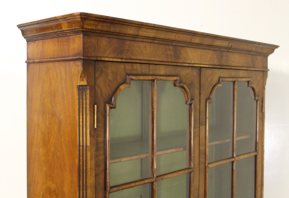 Burr Walnut Serpentine Fronted Bookcase View VIII