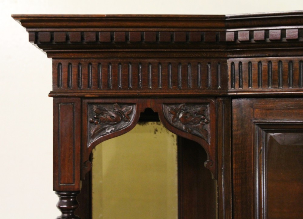 Victorian Carved Mahogany Display Cabinet View II