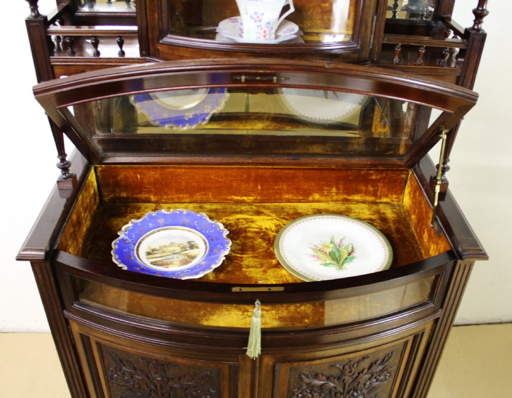 Victorian Carved Mahogany Display Cabinet View IV