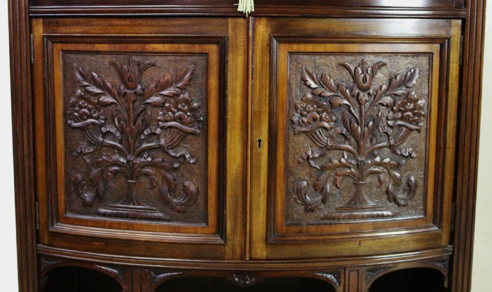 Victorian Carved Mahogany Display Cabinet View XI