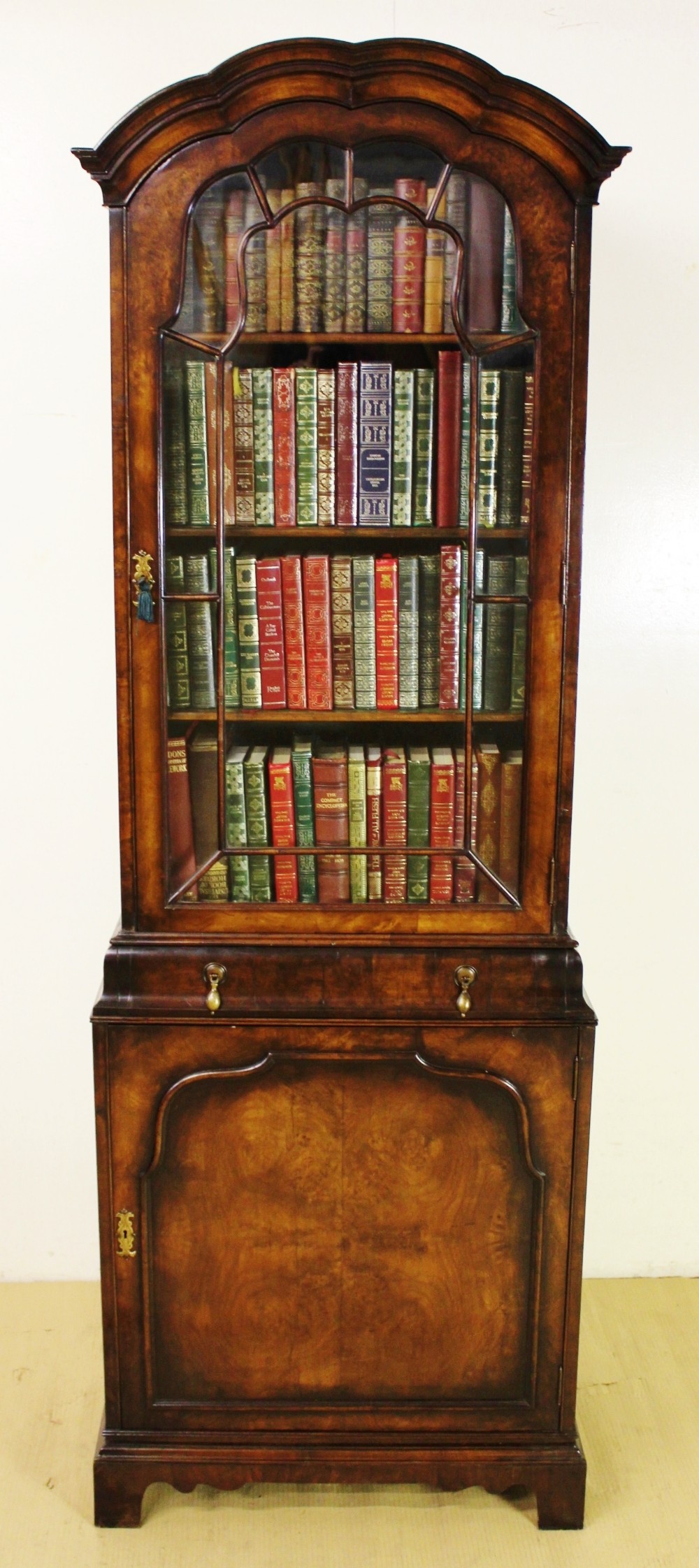 Domed Top Burr Walnut Bookcase