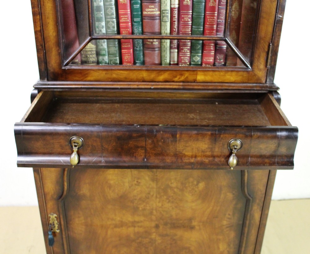 Domed Top Burr Walnut Bookcase View X
