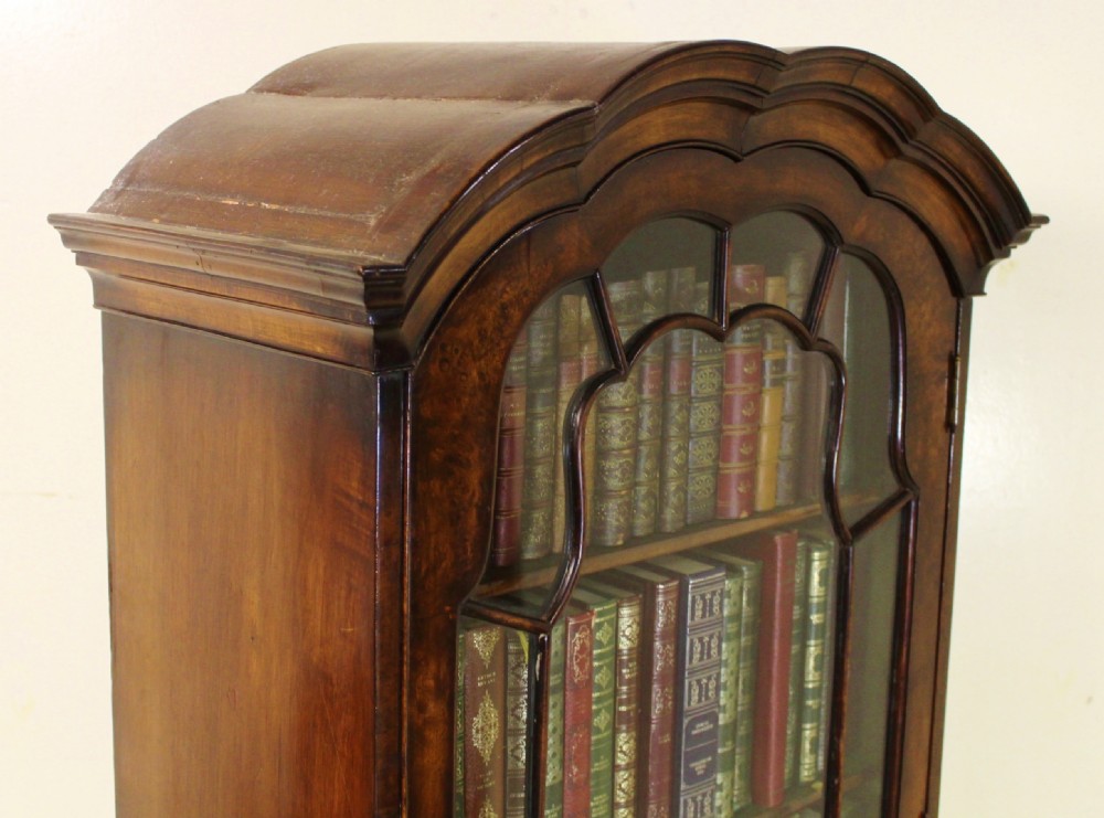 Domed Top Burr Walnut Bookcase View XIII