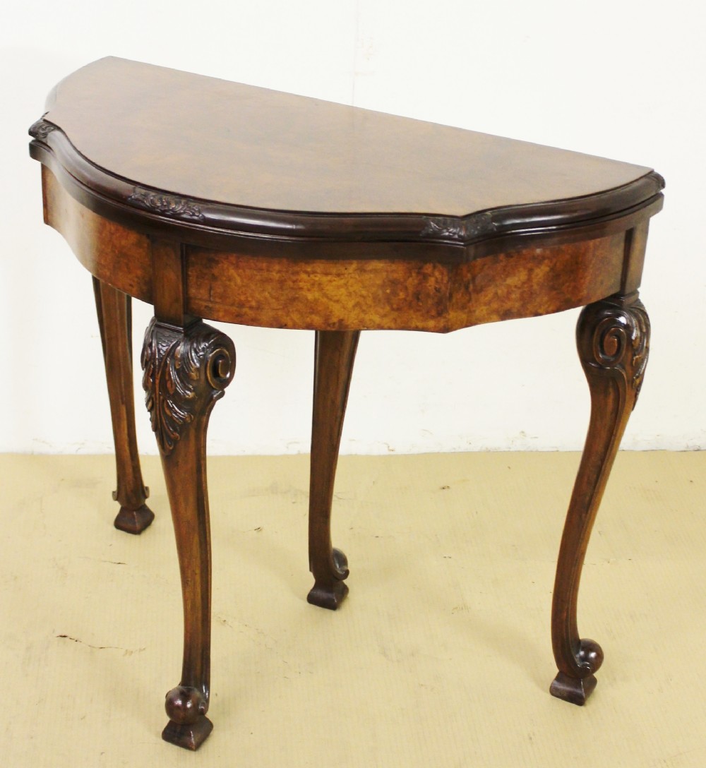 Burr Walnut Card Table