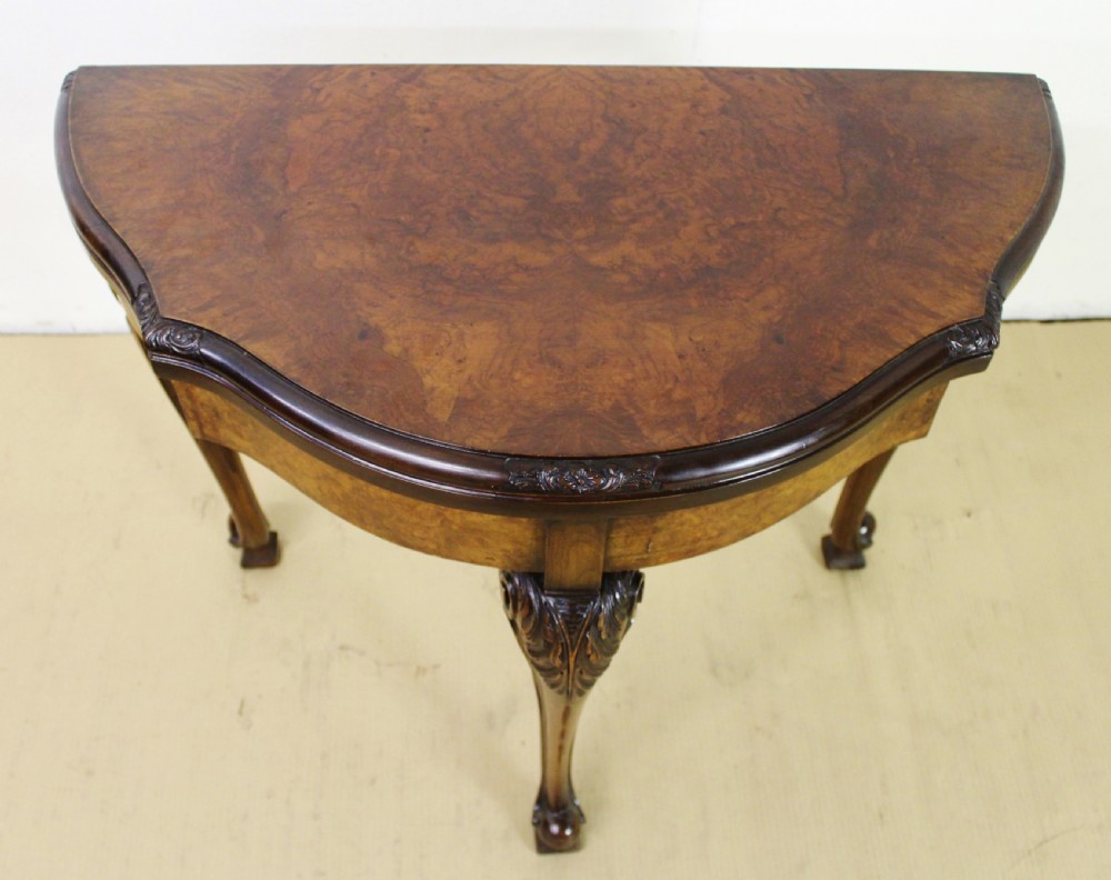 Burr Walnut Card Table View II