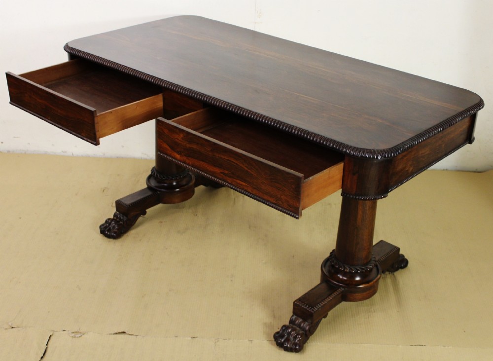 William IV Rosewood Library Table View XV