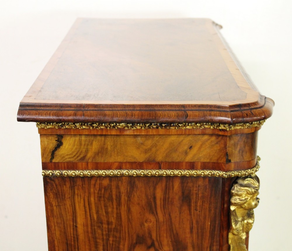 Victorian Inlaid Burr Walnut Pier Cabinet View X