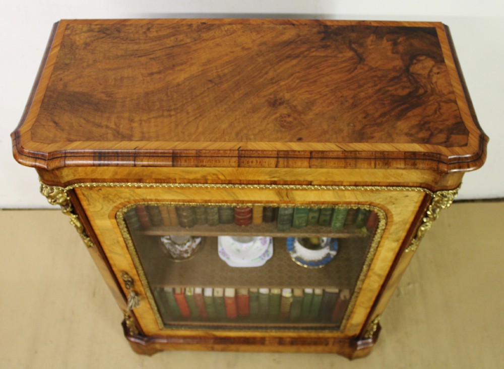 Victorian Inlaid Burr Walnut Pier Cabinet View XIV