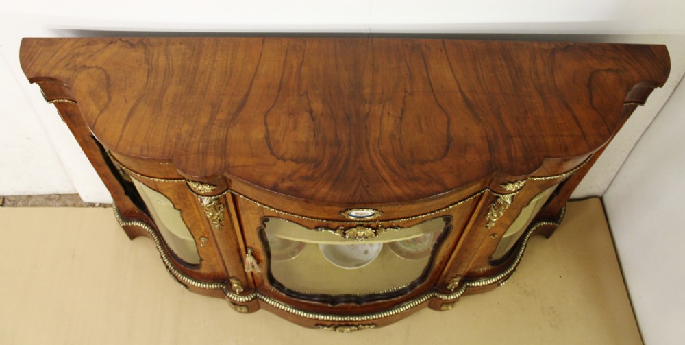 Serpentine Burr Walnut Credenza With Sevres Porcelain Plaques  View IV