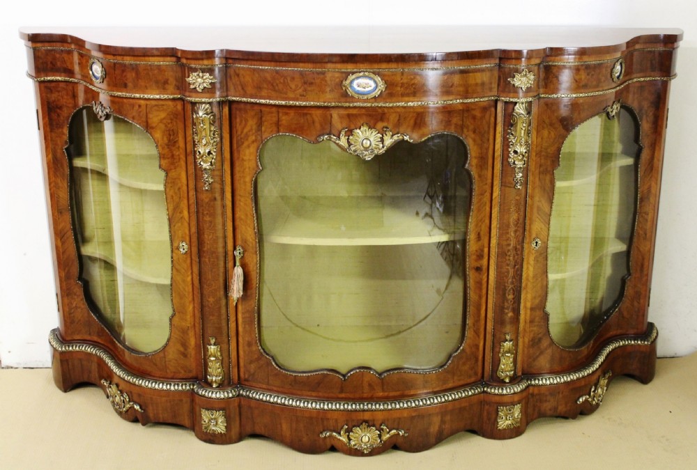 Serpentine Burr Walnut Credenza With Sevres Porcelain Plaques  View VI