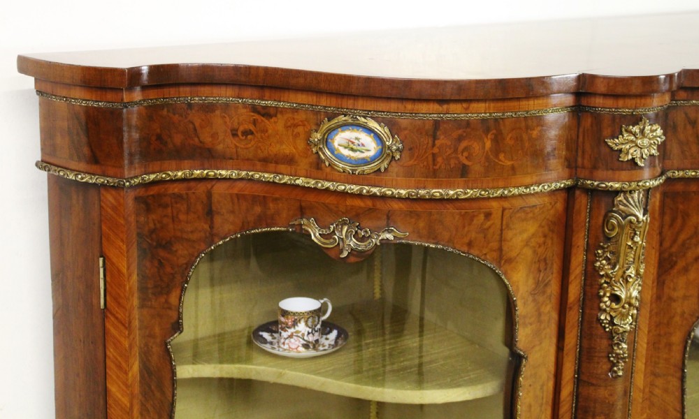 Serpentine Burr Walnut Credenza With Sevres Porcelain Plaques  View XVII