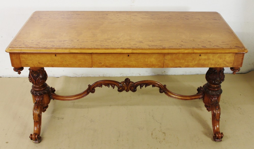 Early Victorian Satinwood Library Table View VI