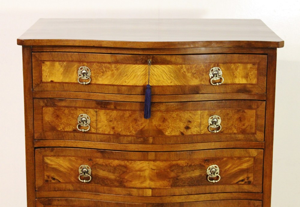 Burr Walnut Serpentine Chest of Drawers View VI