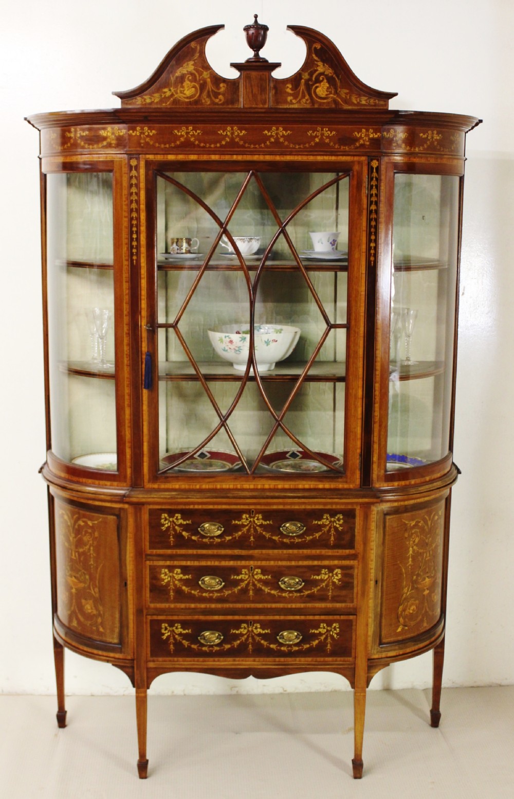 Edwards and Roberts Inlaid Mahogany Display Cabinet