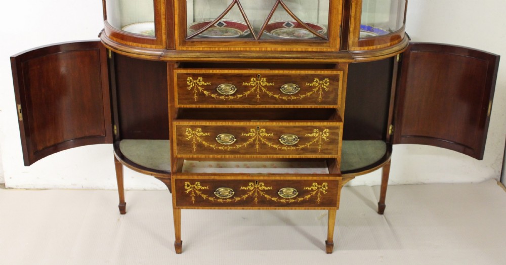 Edwards and Roberts Inlaid Mahogany Display Cabinet View XV