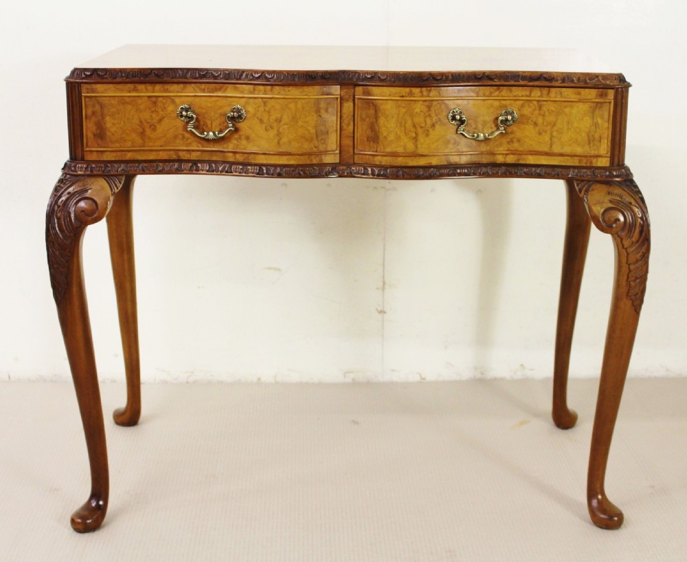 Serpentine Shaped Burr Walnut Side Table View VI