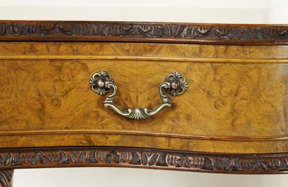 Serpentine Shaped Burr Walnut Side Table View VIII