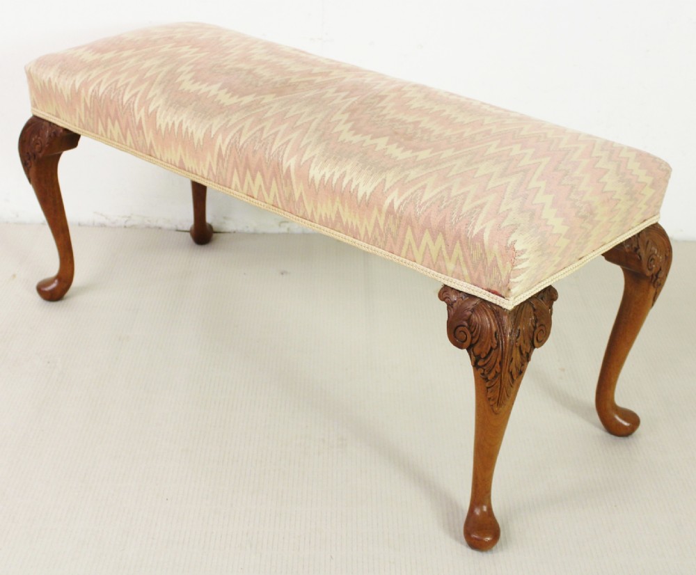 Burr Walnut Long Duet Stool
