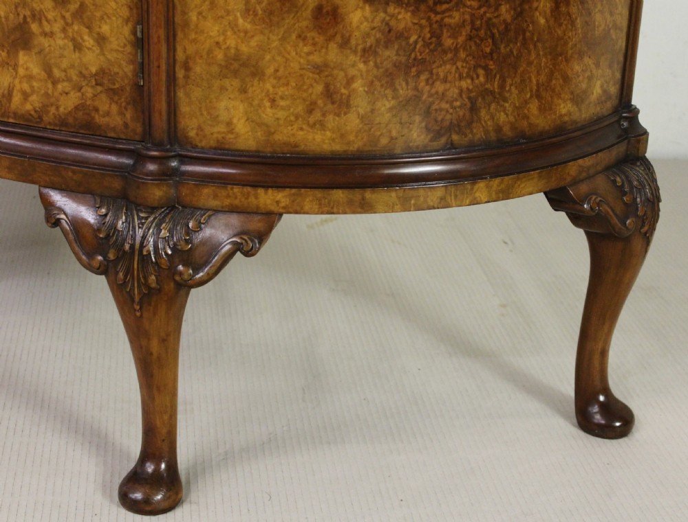 Burr Walnut Half Moon Commode View XI