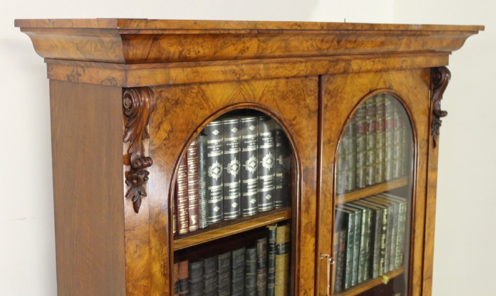 Victorian Burr Walnut Secretaire Bookcase View XXIII