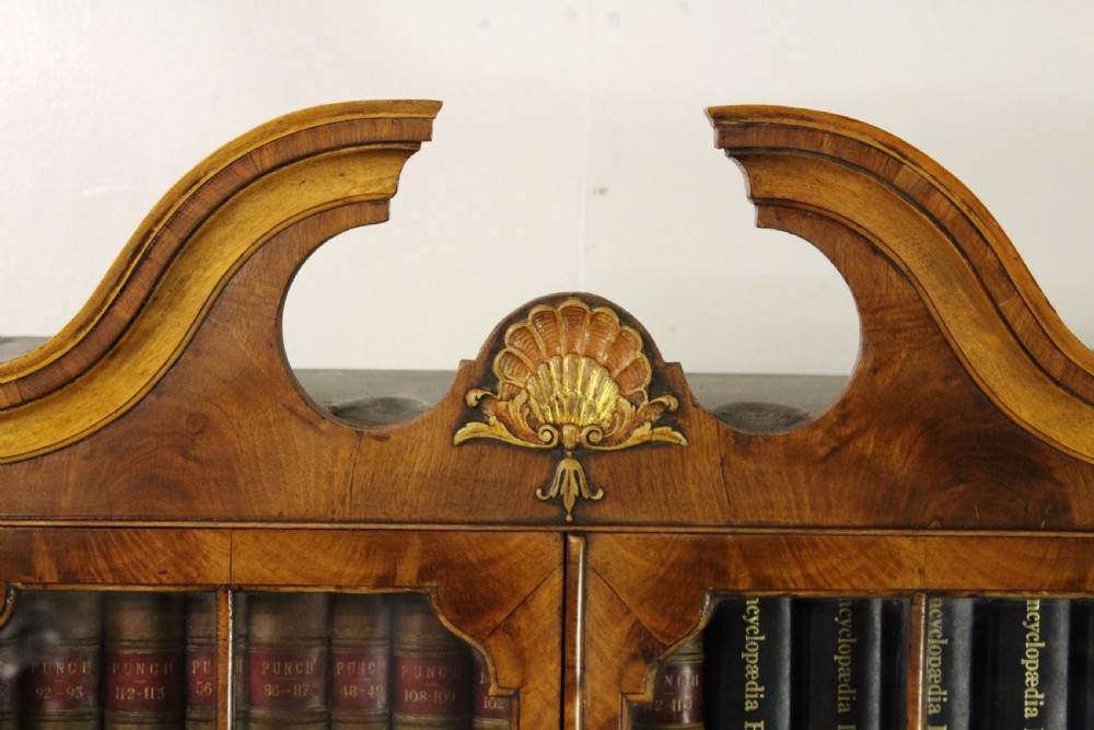 Burr Walnut Breakfront Bookcase View IV