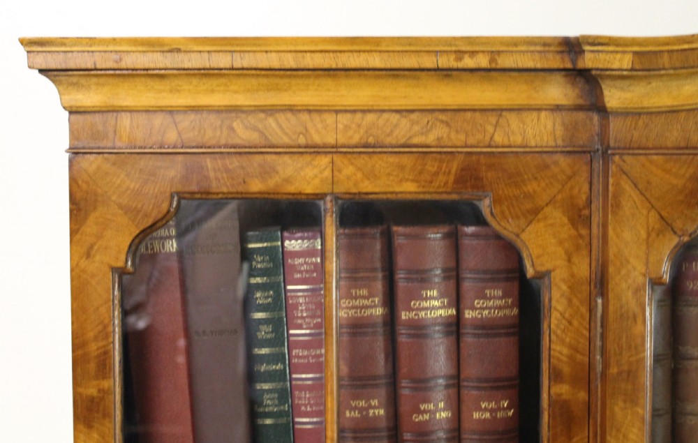 Burr Walnut Breakfront Bookcase View X