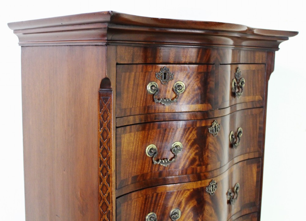 Mahogany Serpentine Fronted Chest on Chest View XIV