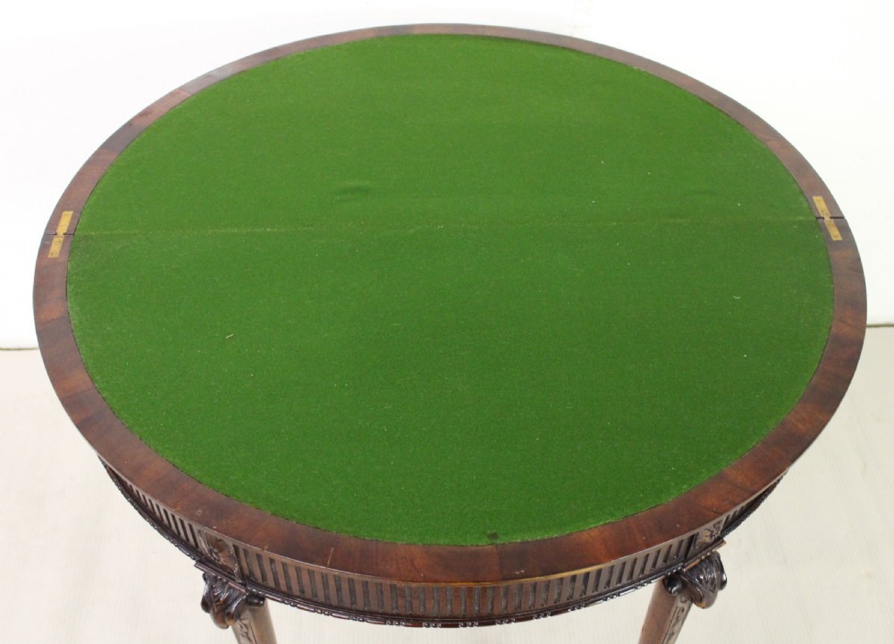 Adams Style Mahogany Card Table View XVI
