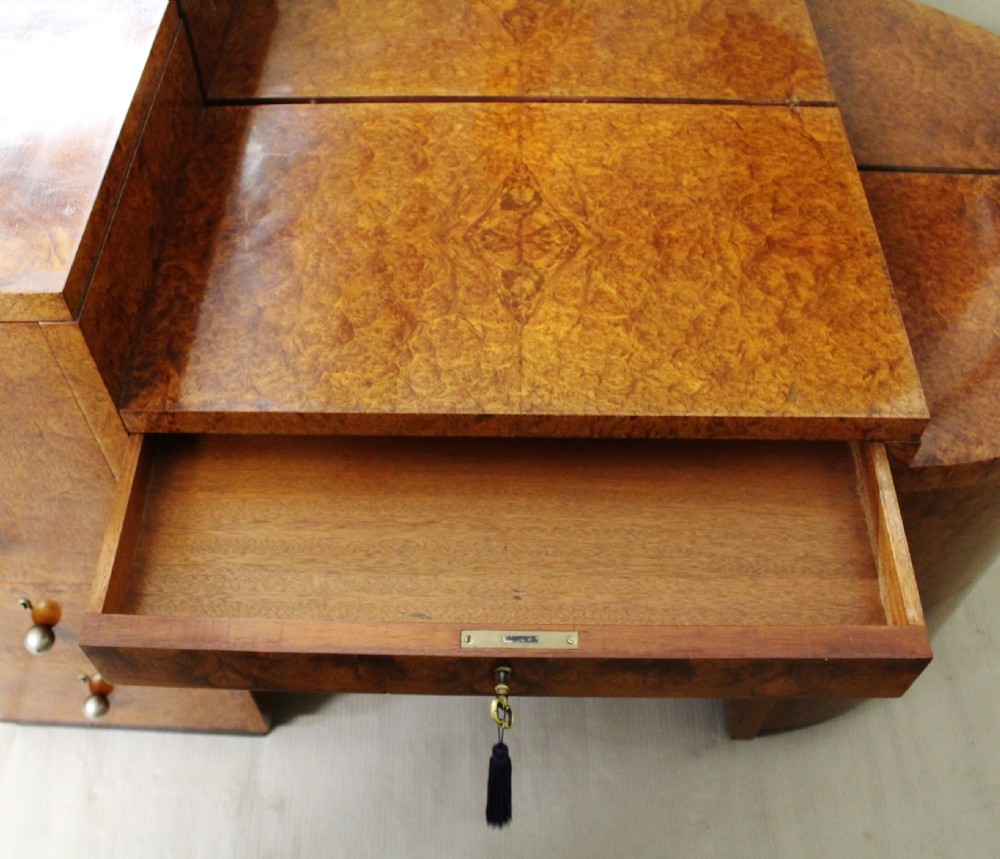 Art Deco Burr Walnut Dressing Table and Stool View IV