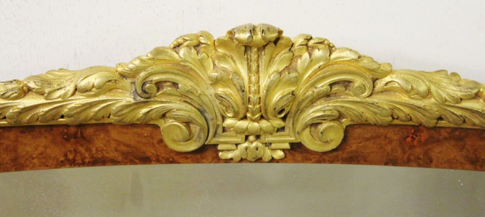 Large Pair of Burr Walnut and Ormolu Mirrors View II