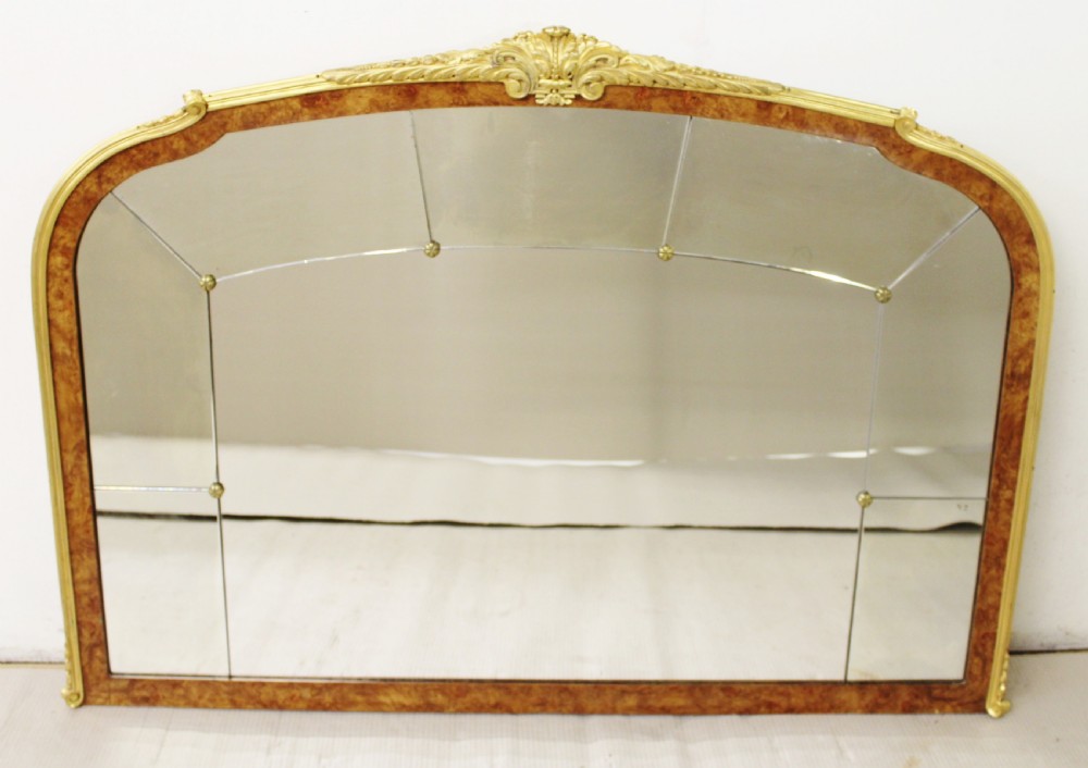 Large Pair of Burr Walnut and Ormolu Mirrors View V