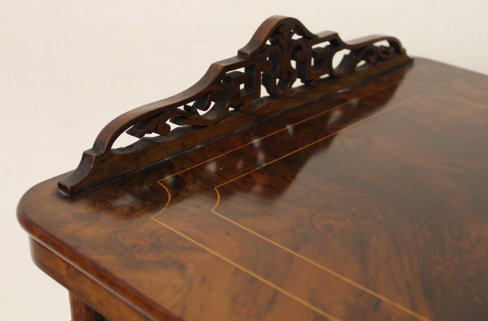 Inlaid Burr Walnut Music Cabinet Wot-Not View XII