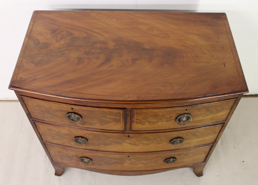 Inlaid Mahogany Bow Fronted Chest of Drawers View III