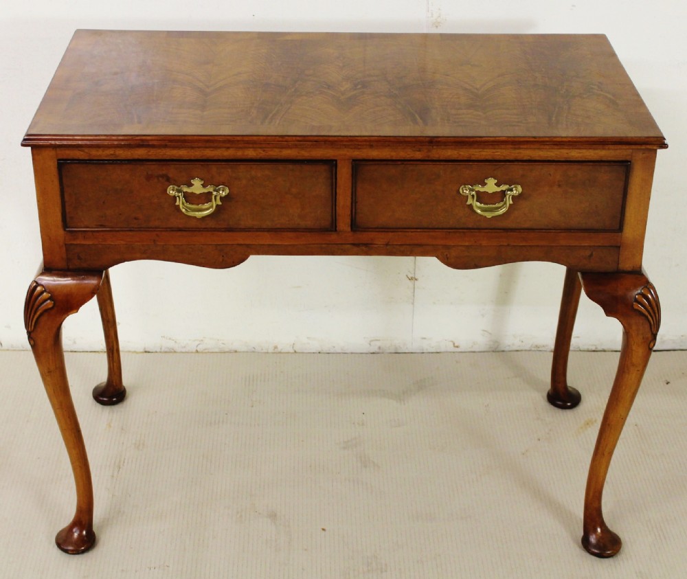 Burr Walnut Two Drawer Side Table