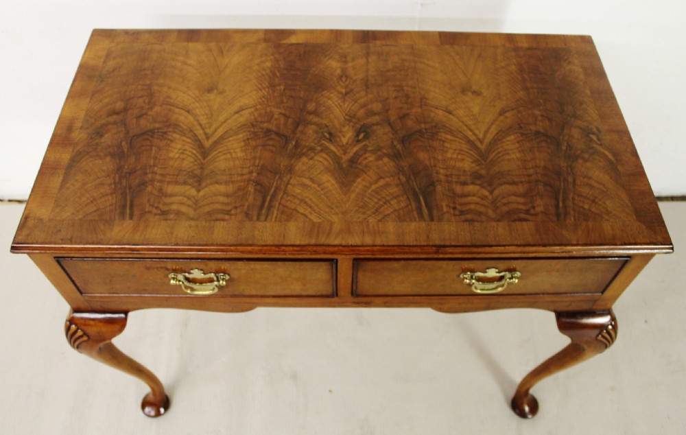Burr Walnut Two Drawer Side Table View IV