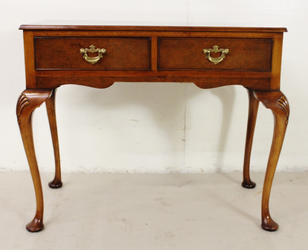 Burr Walnut Two Drawer Side Table View VI