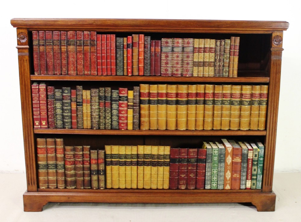 Edwardian Walnut Open Bookcase View VII