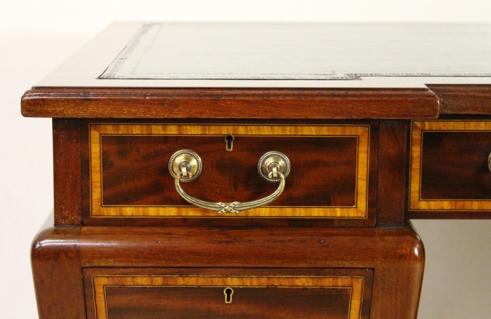 Inlaid Mahogany Pedestal Desk by Edwards and Roberts View VIII
