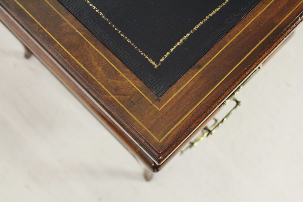 Inlaid Mahogany Pedestal Desk by Edwards and Roberts View XVI