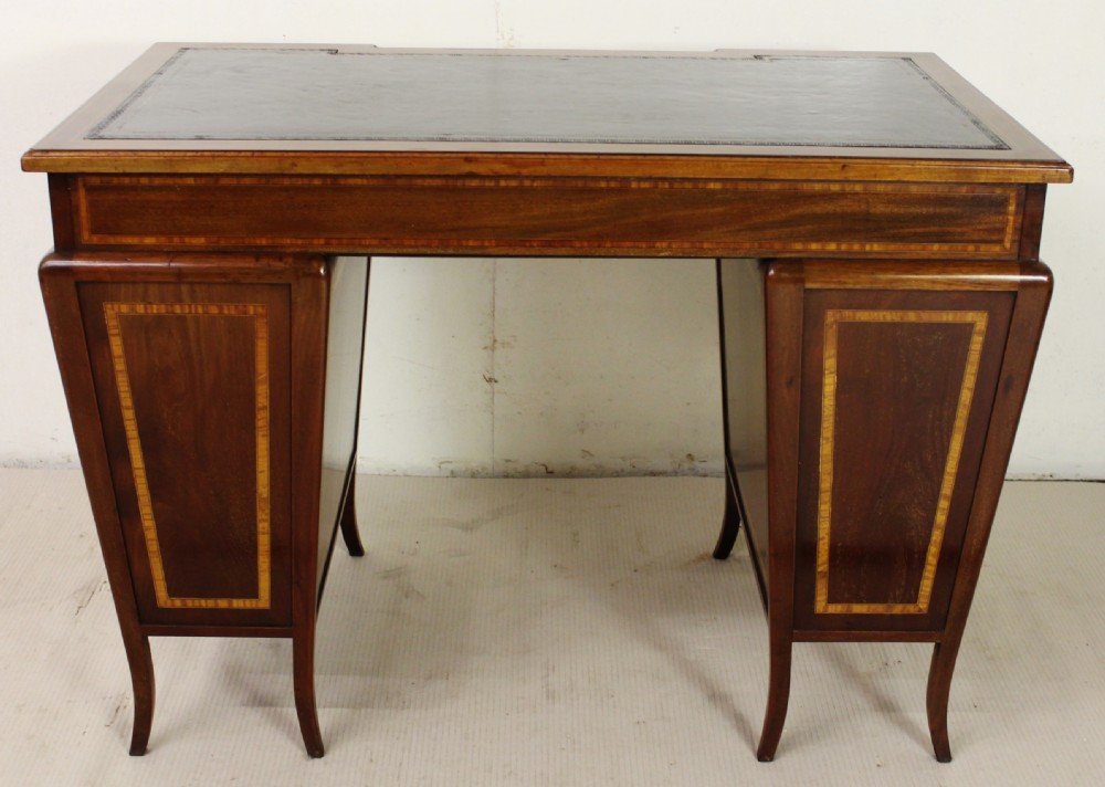 Inlaid Mahogany Pedestal Desk by Edwards and Roberts View XVII