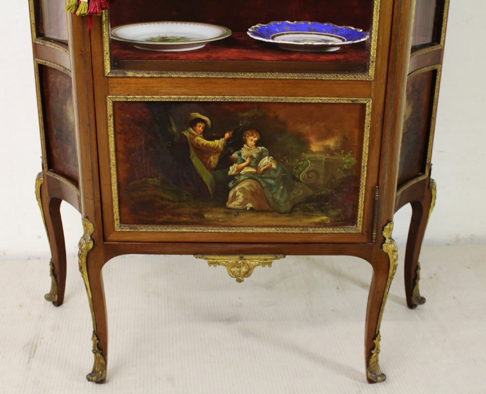 French Vernis Martin Mahogany Vitrine View IV