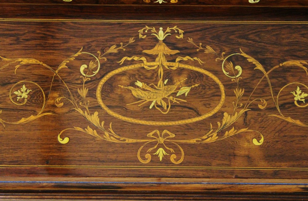 Inlaid Rosewood Cylinder Desk by W J Mansell View VII