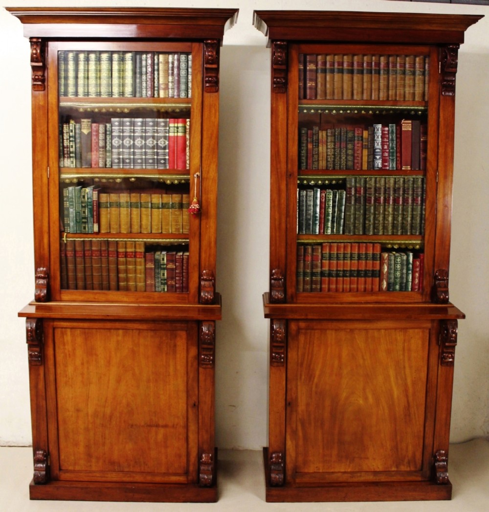 Pair of Victorian Mahogany Glazed Bookcases