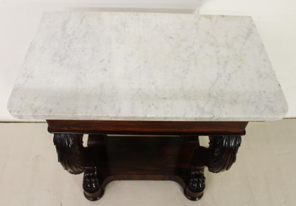 Marble Topped Rosewood Console Table View IV