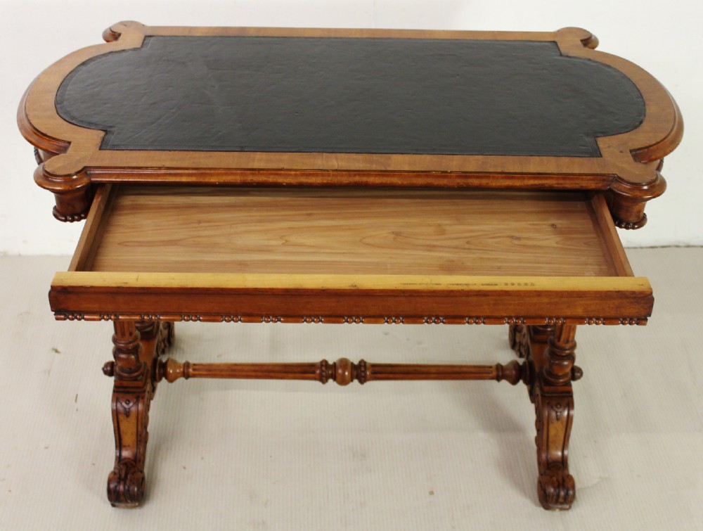 London Quality Walnut Library Table View III