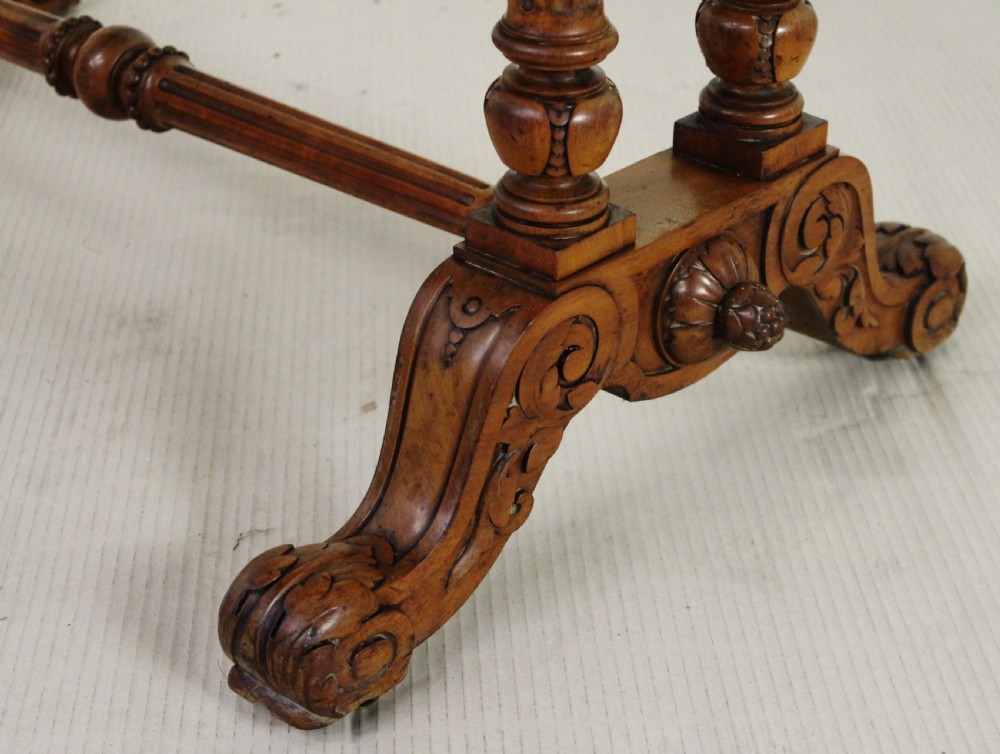 London Quality Walnut Library Table View XIV
