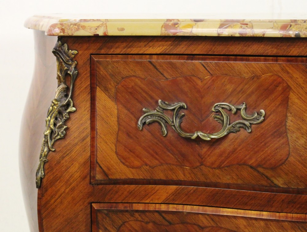 French Kingwood Marble Topped Bombe Commode View III