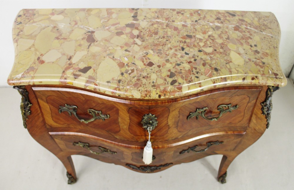 French Kingwood Marble Topped Bombe Commode View IV