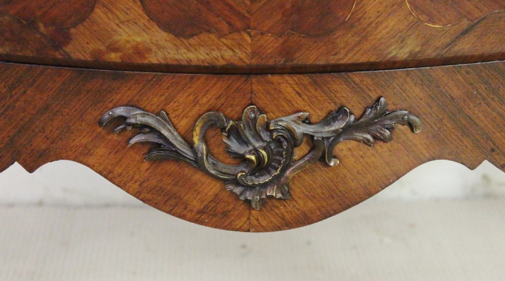 French Kingwood Marble Topped Bombe Commode View XI