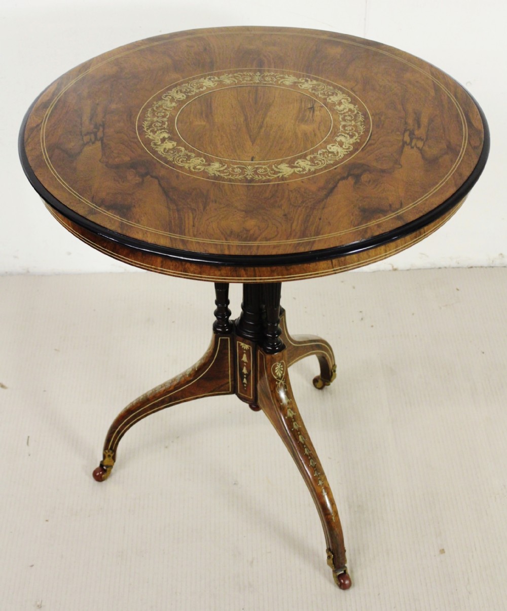 Inlaid Rosewood Occasional Table by Edwards and Roberts